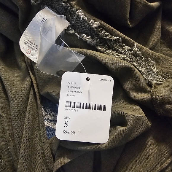 1/2 OFF We The Free People Green Hooded Tunic Pull Over Maxi Dress Cute Hippie - Picture 8 of 10